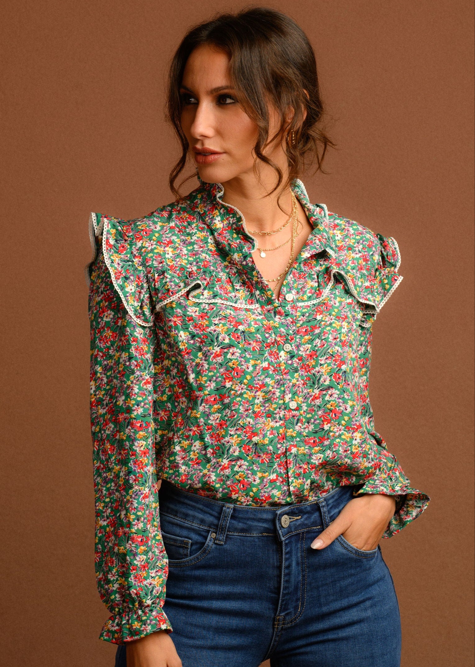 BLUSA ELIA FLORAL VERDE