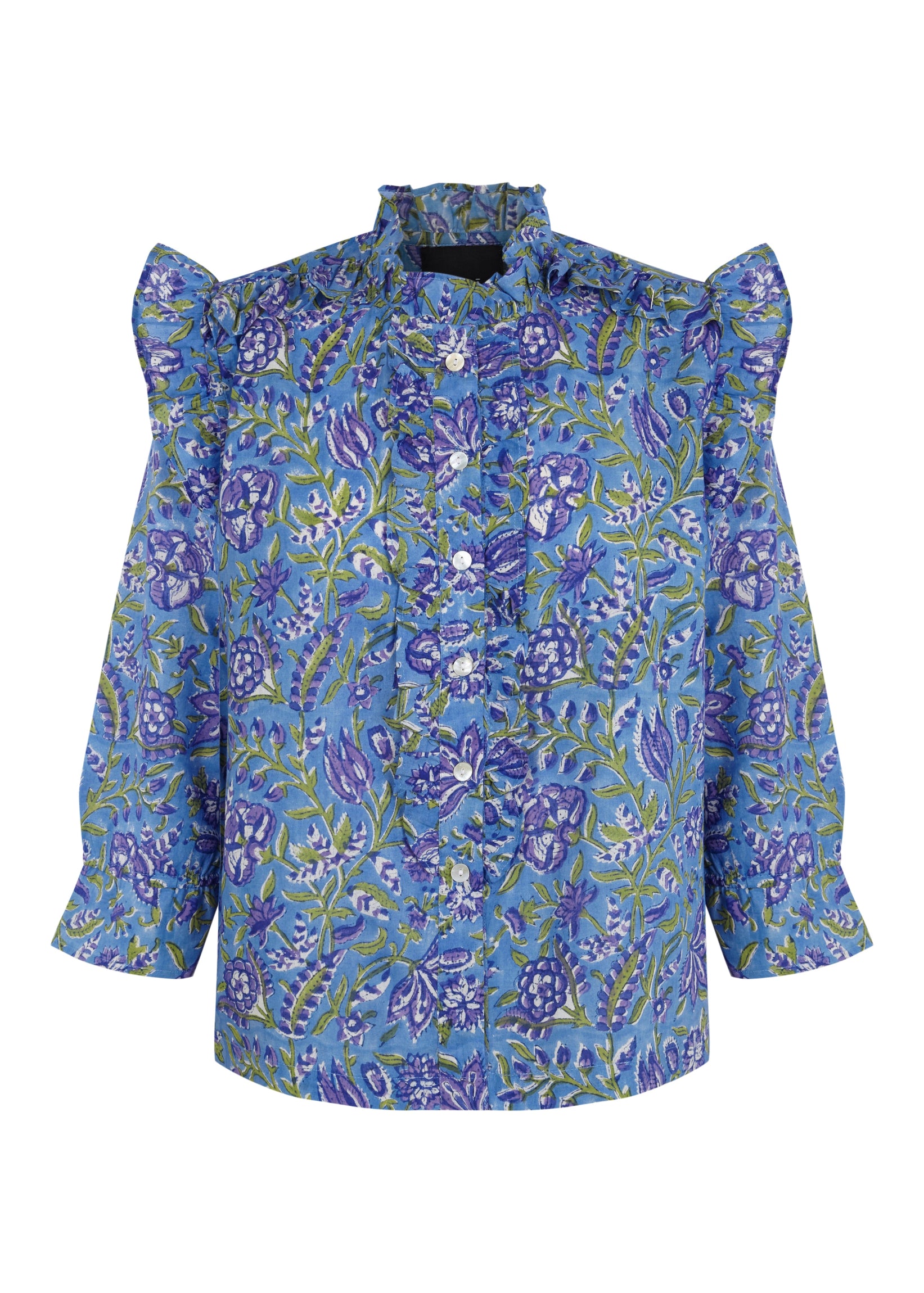 Camisa Vega azul flores