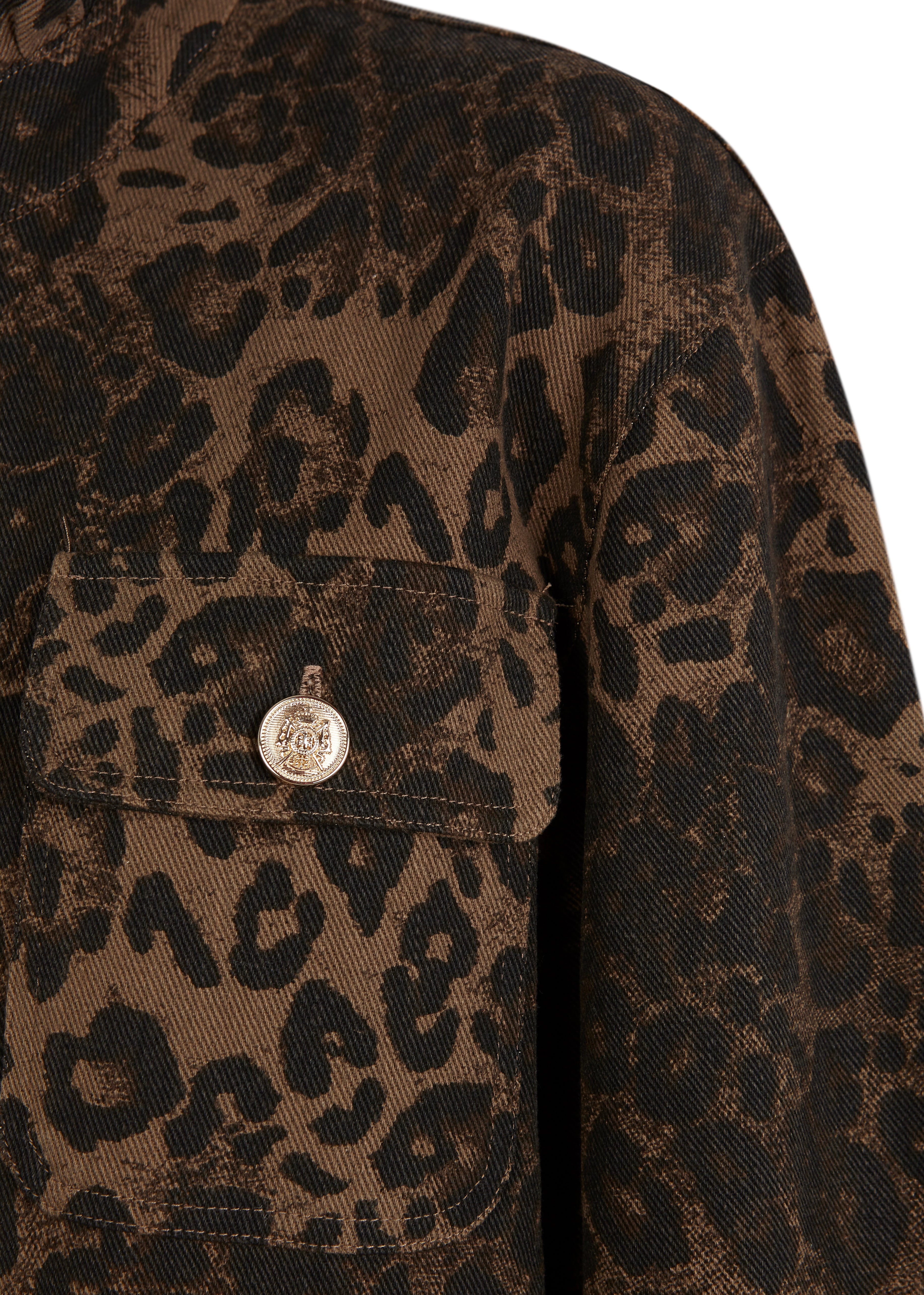 CHAQUETA ALGODÓN ESTAMPADO LEOPARDO