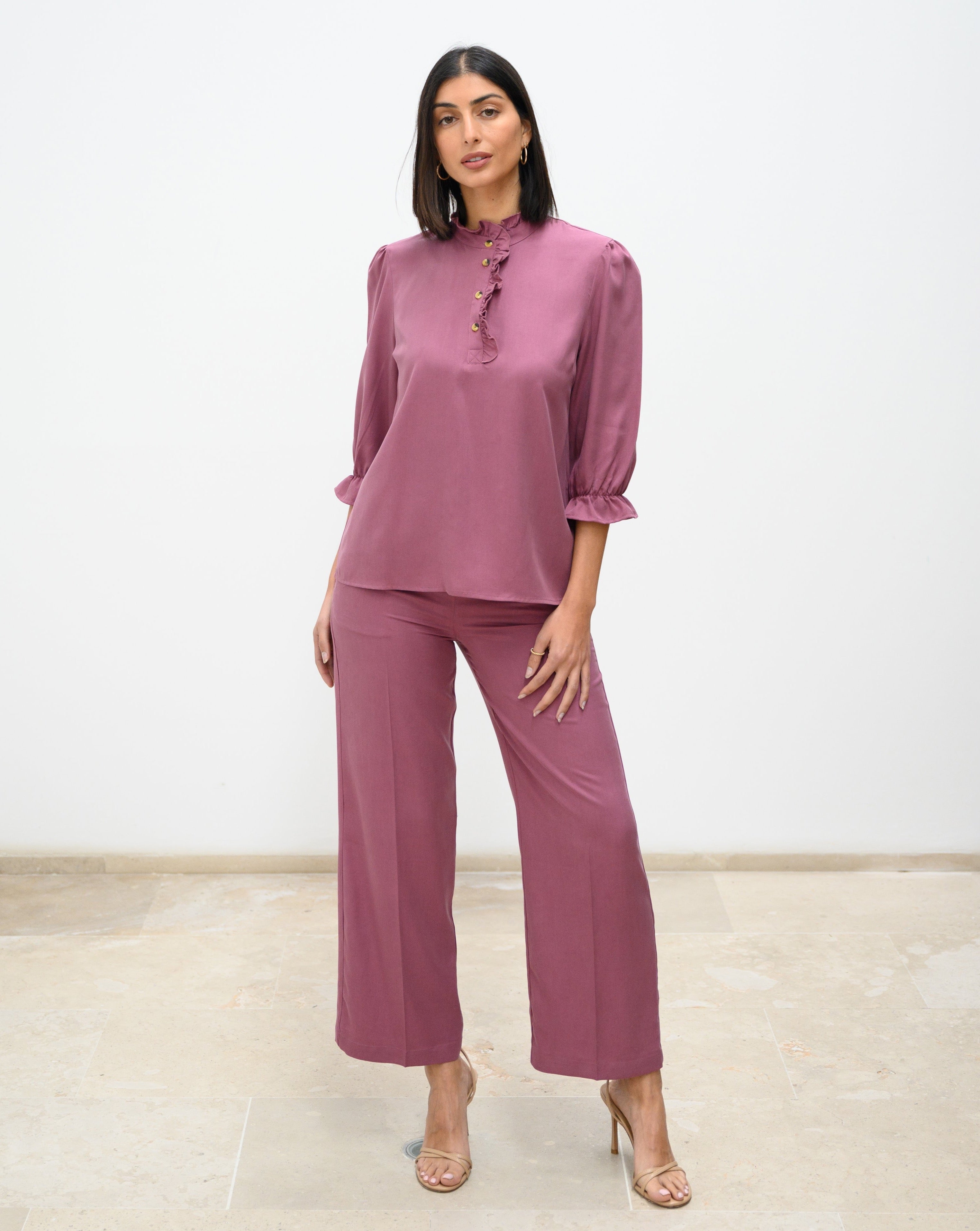 PANTALÓN ANAIS TENCEL BURDEOS