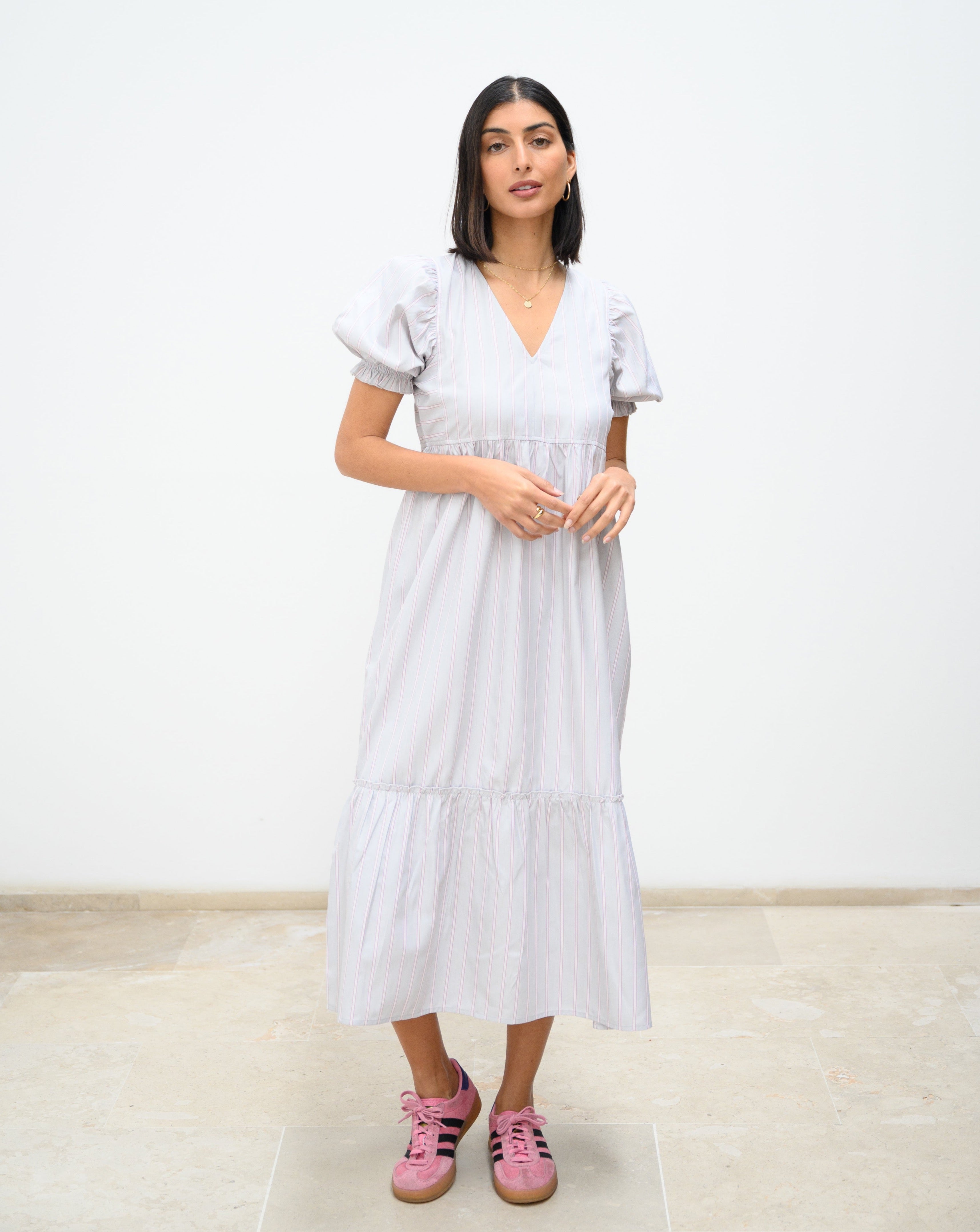 VESTIDO MIDI ALGODÓN RAYAS
