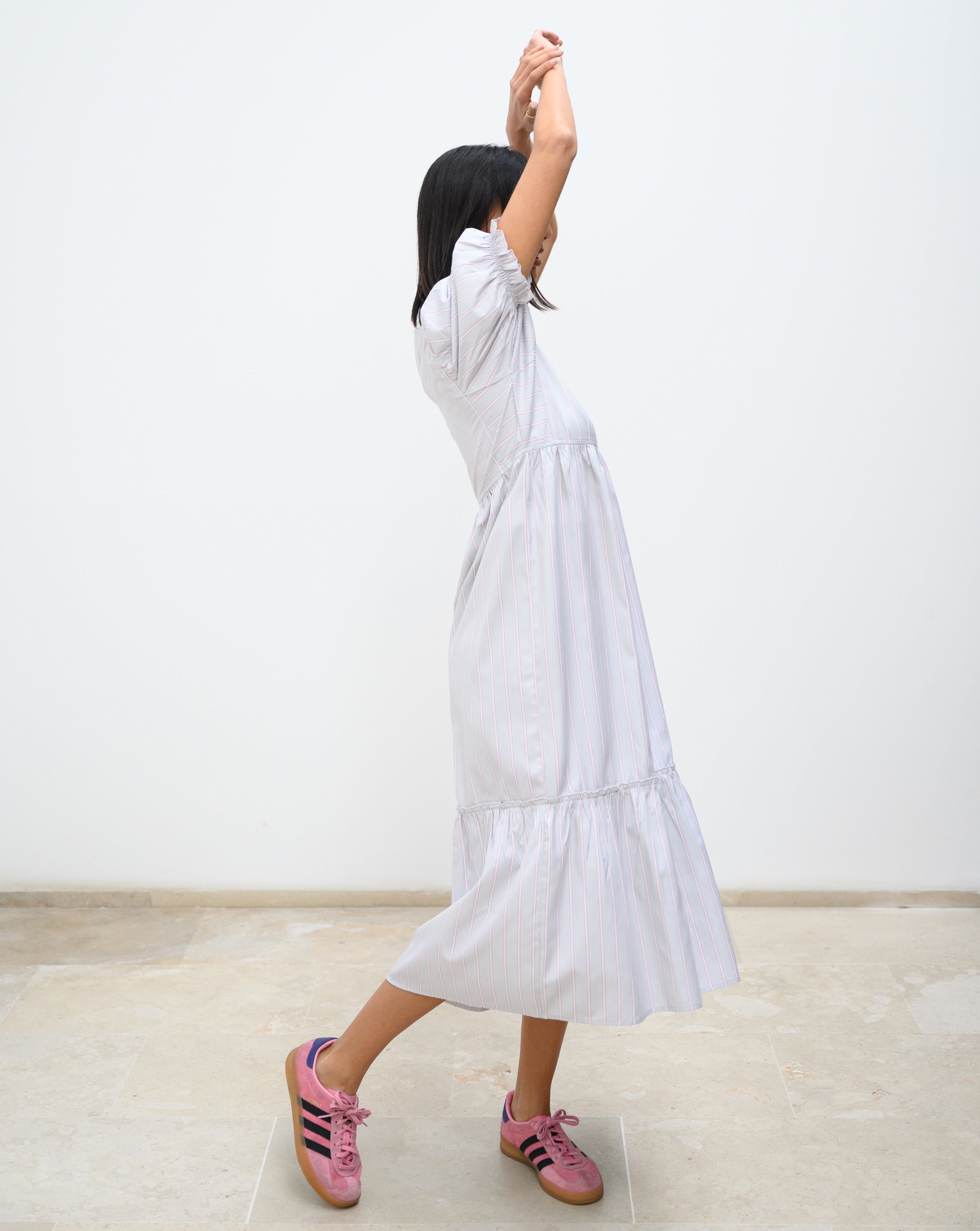 VESTIDO MIDI ALGODÓN RAYAS