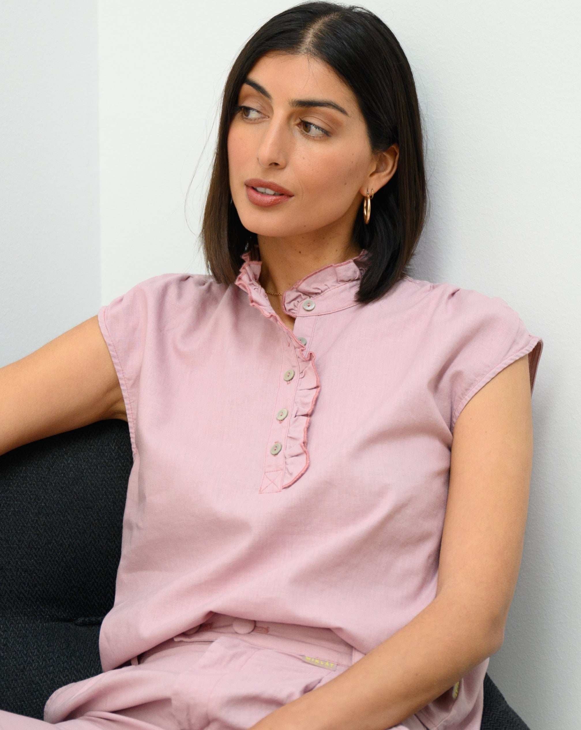 BLUSA MENORCA LINO ROSA