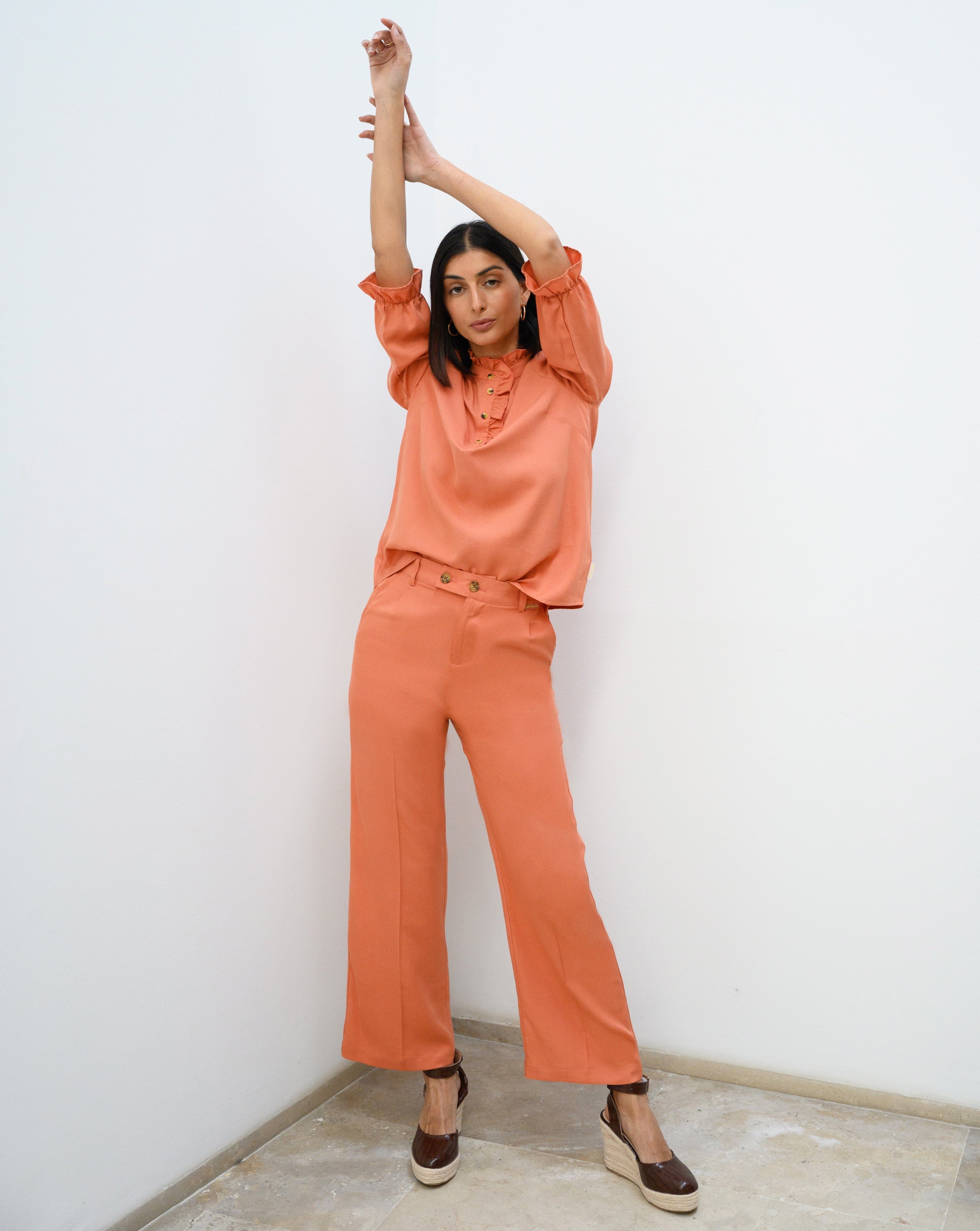 PANTALÓN ANAIS TENCEL CORAL