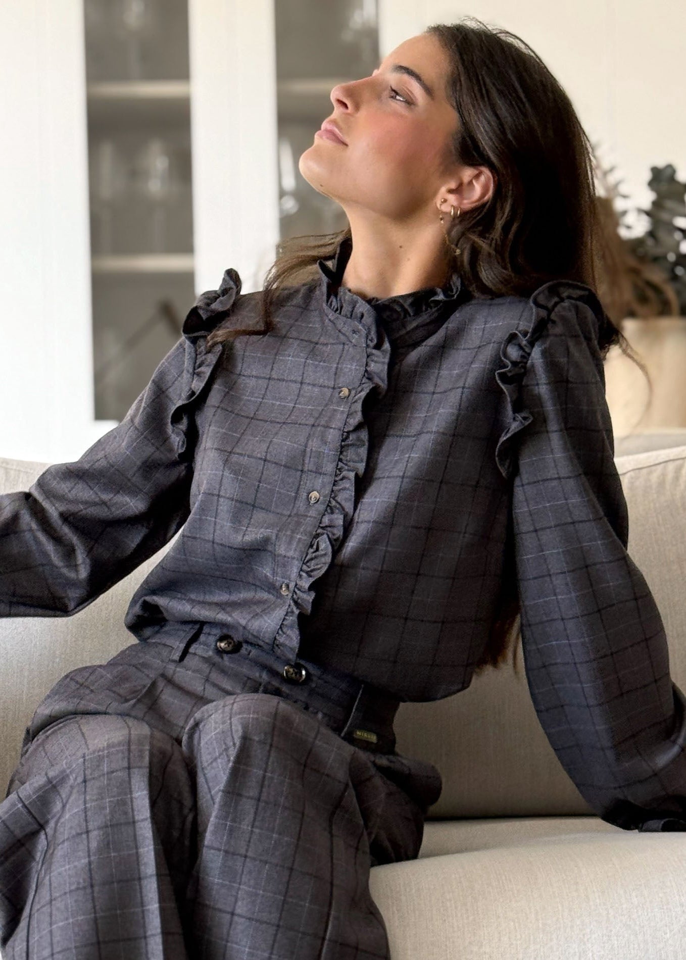 blusa cuadros grises plaid
