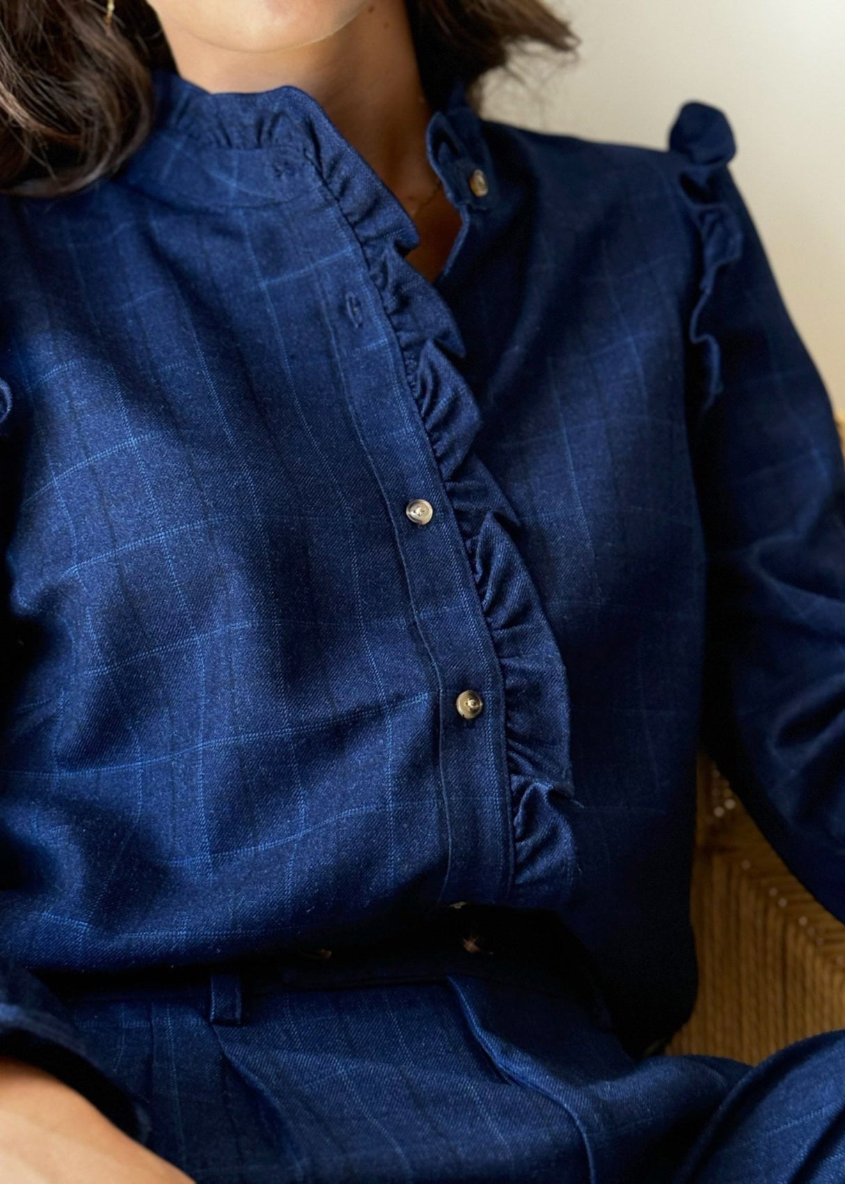 camisa plaid cuadros azules