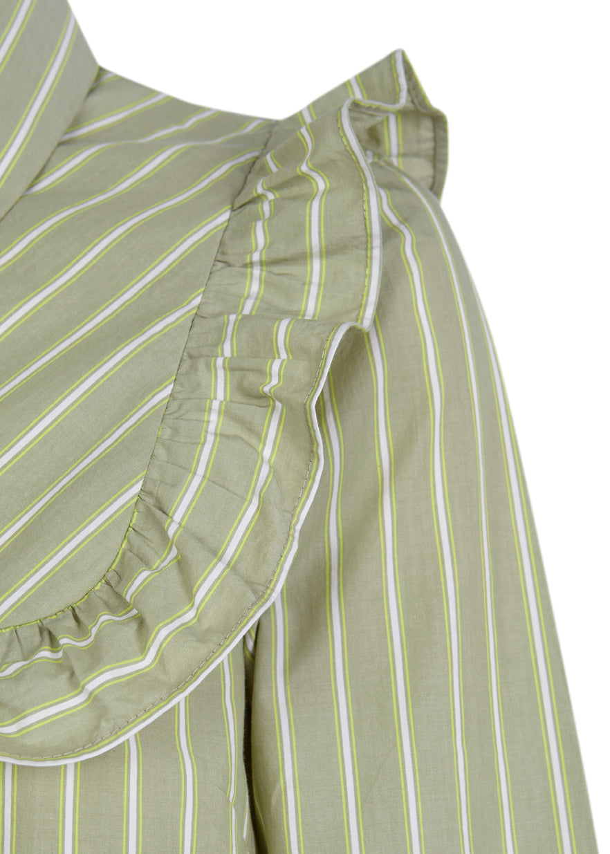 blusa rayas verdes popelín