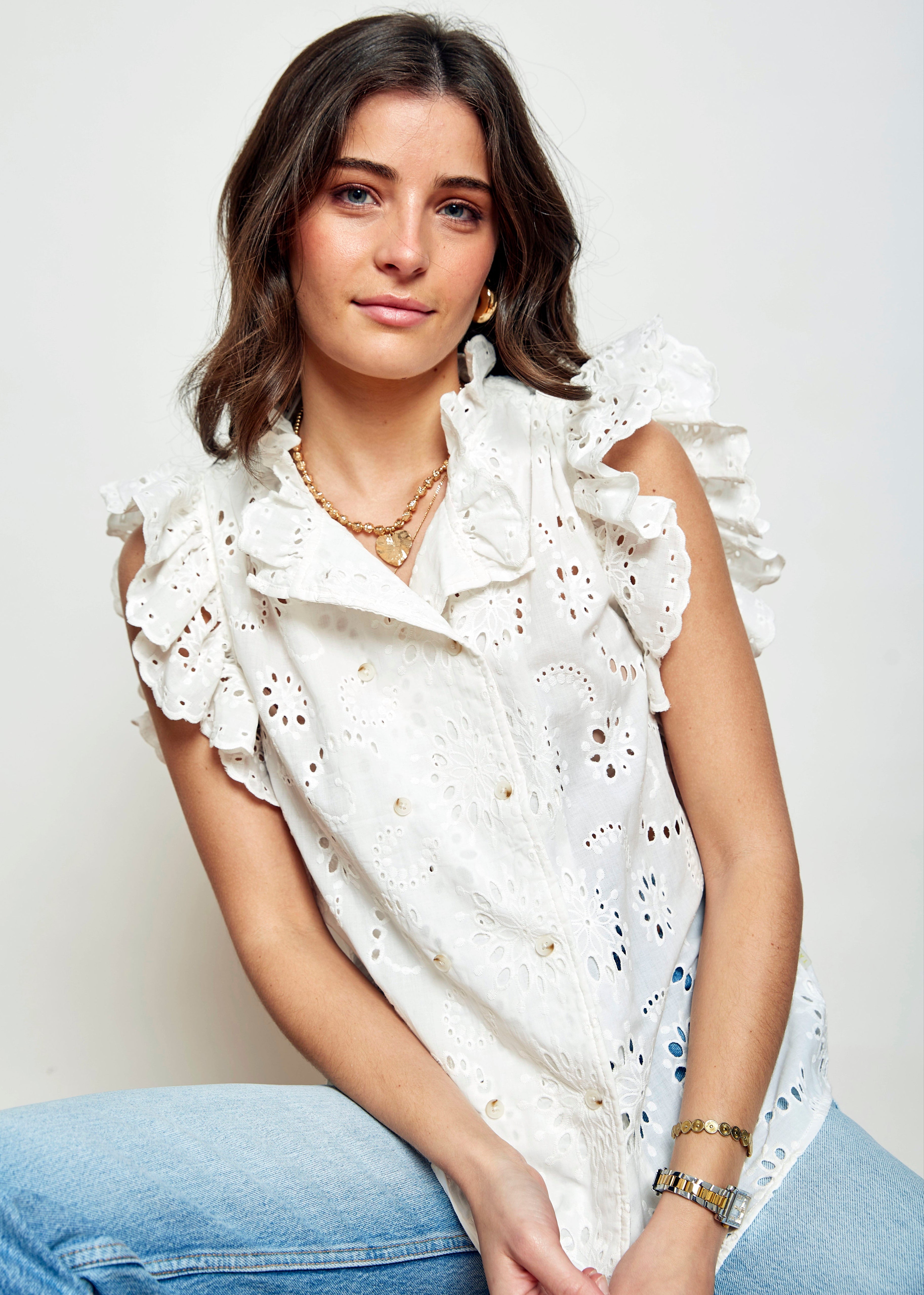 BLUSA SUIZA BORDADA BLANCA