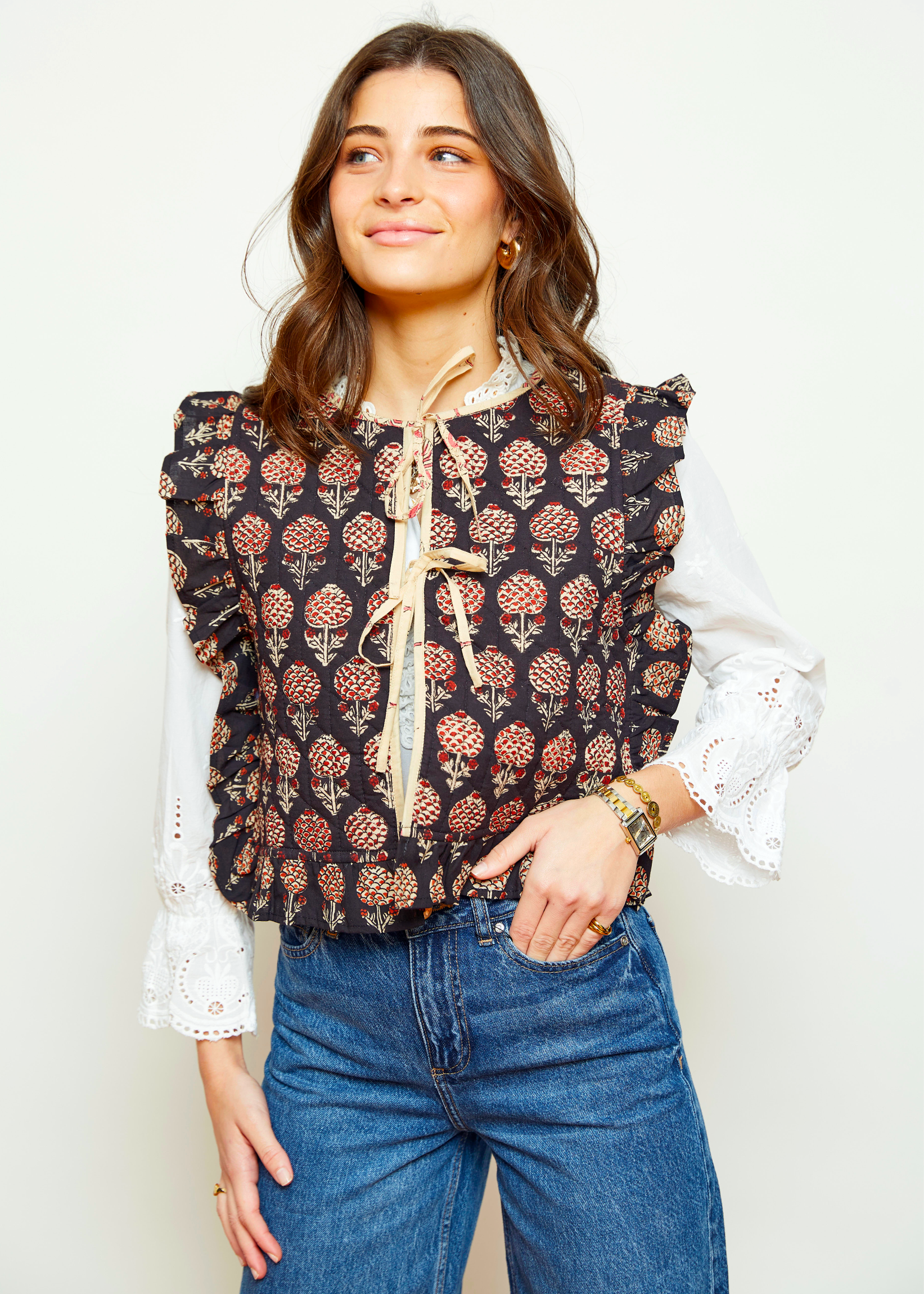 chaleco alba negro batik