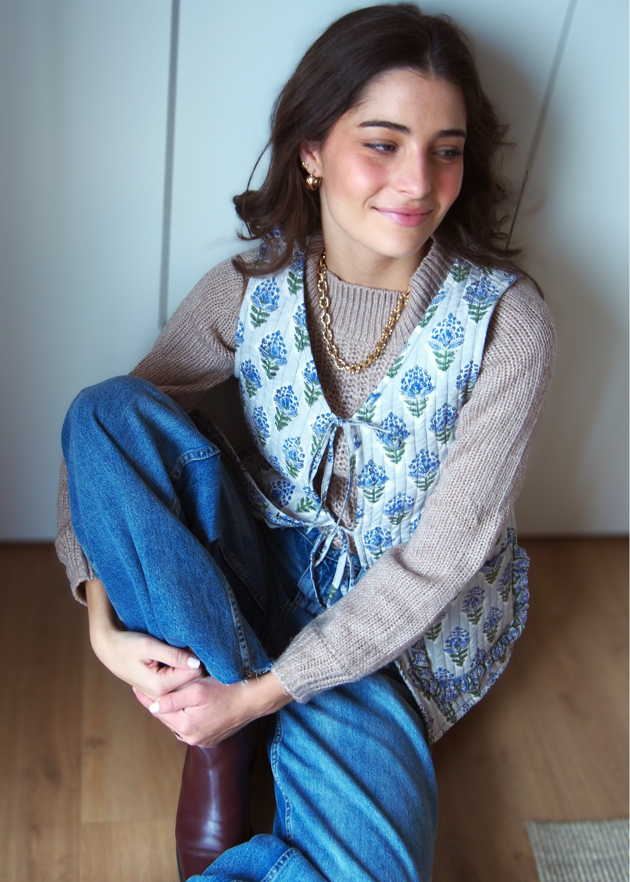 chaleco reversible acolchado gris