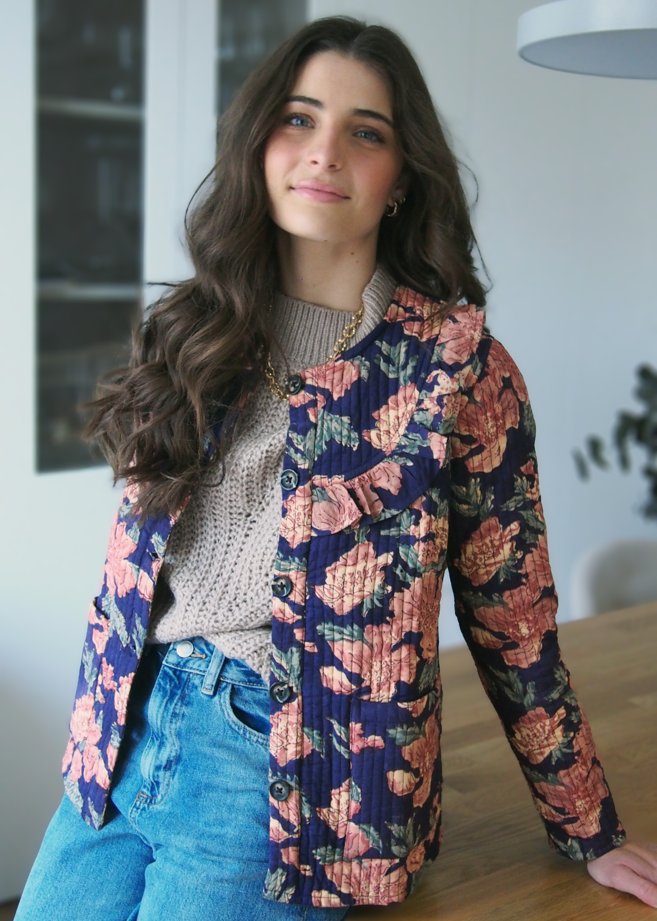 chaqueta acolchada reversible marino