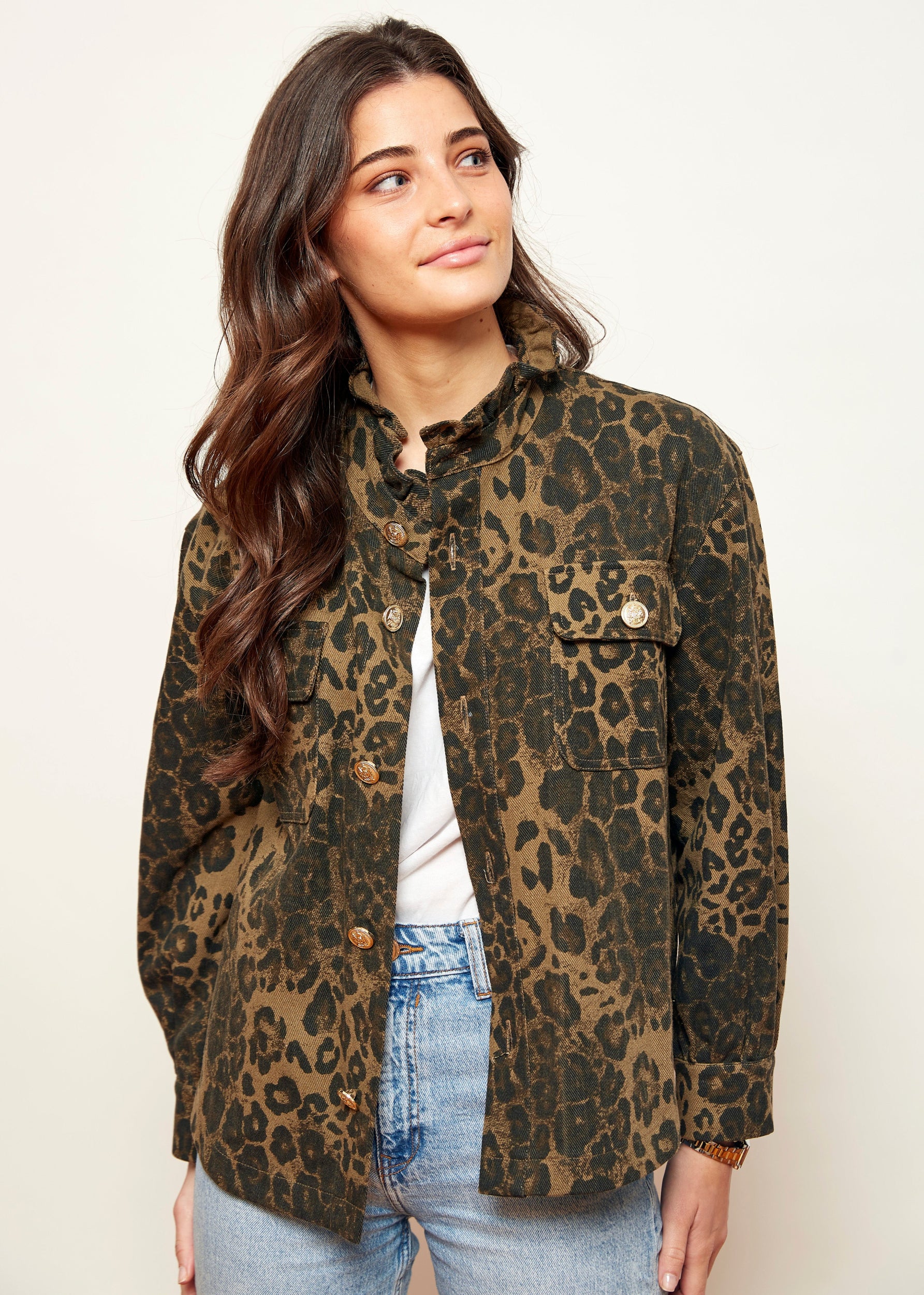 chaqueta algodón leopardo