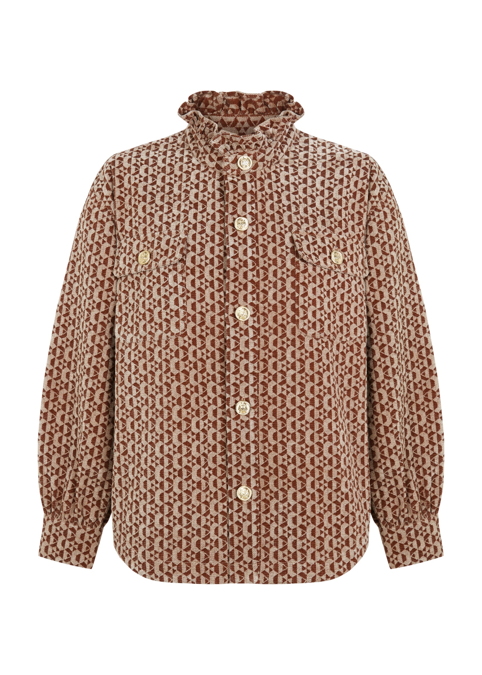 chaqueta jacquard algodón camel