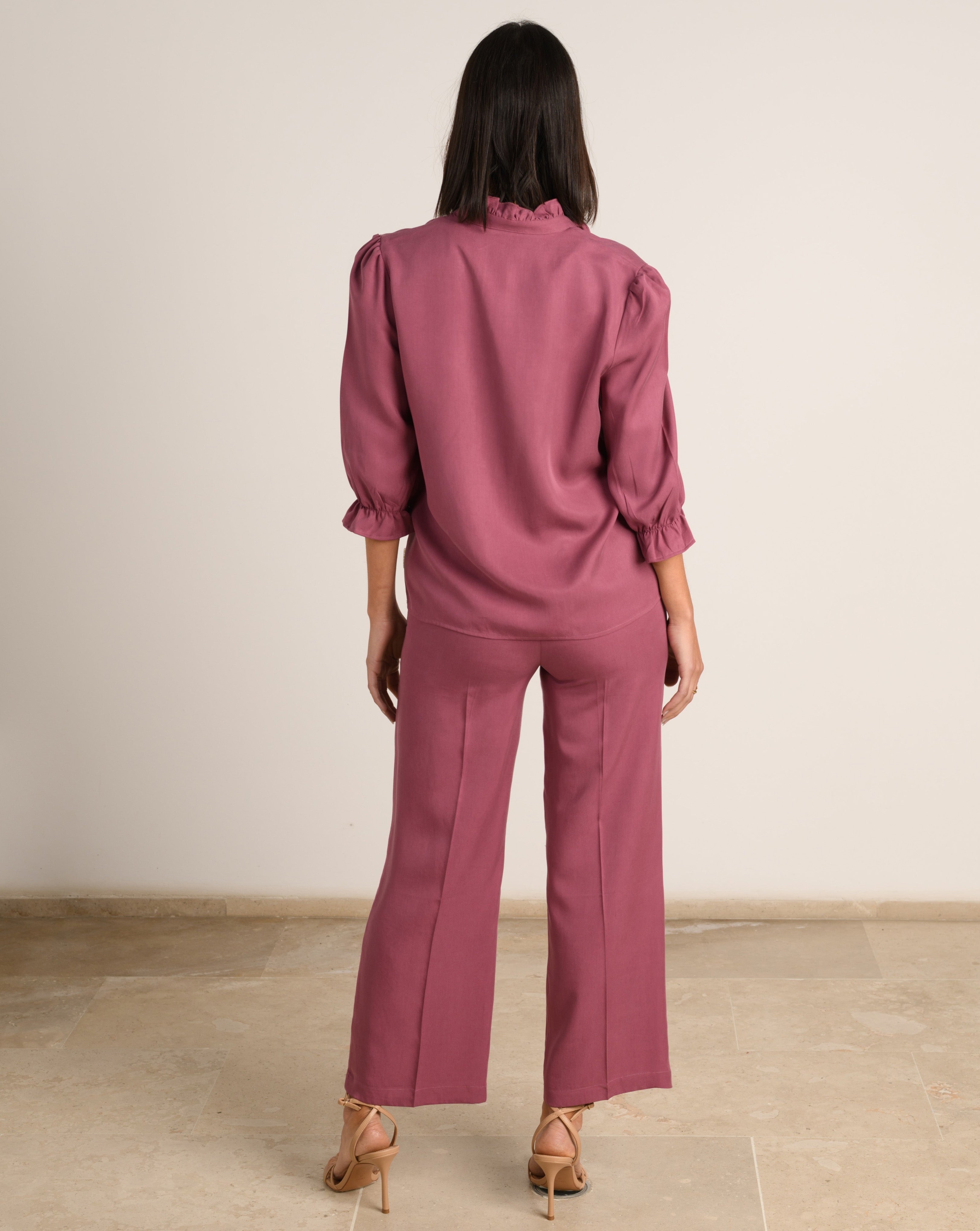 PANTALÓN ANAIS TENCEL BURDEOS