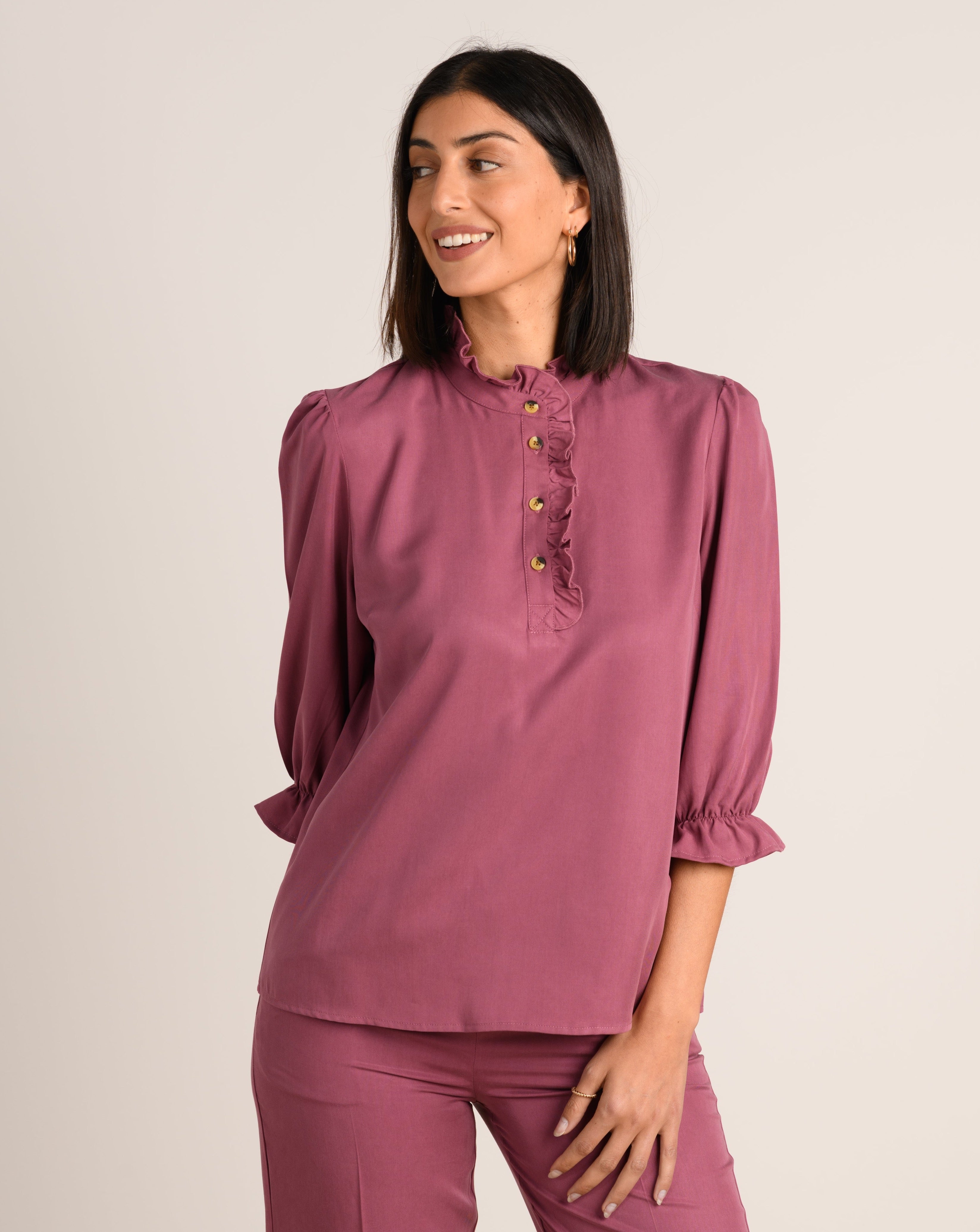 BLUSA ANAIS TENCEL BURDEOS