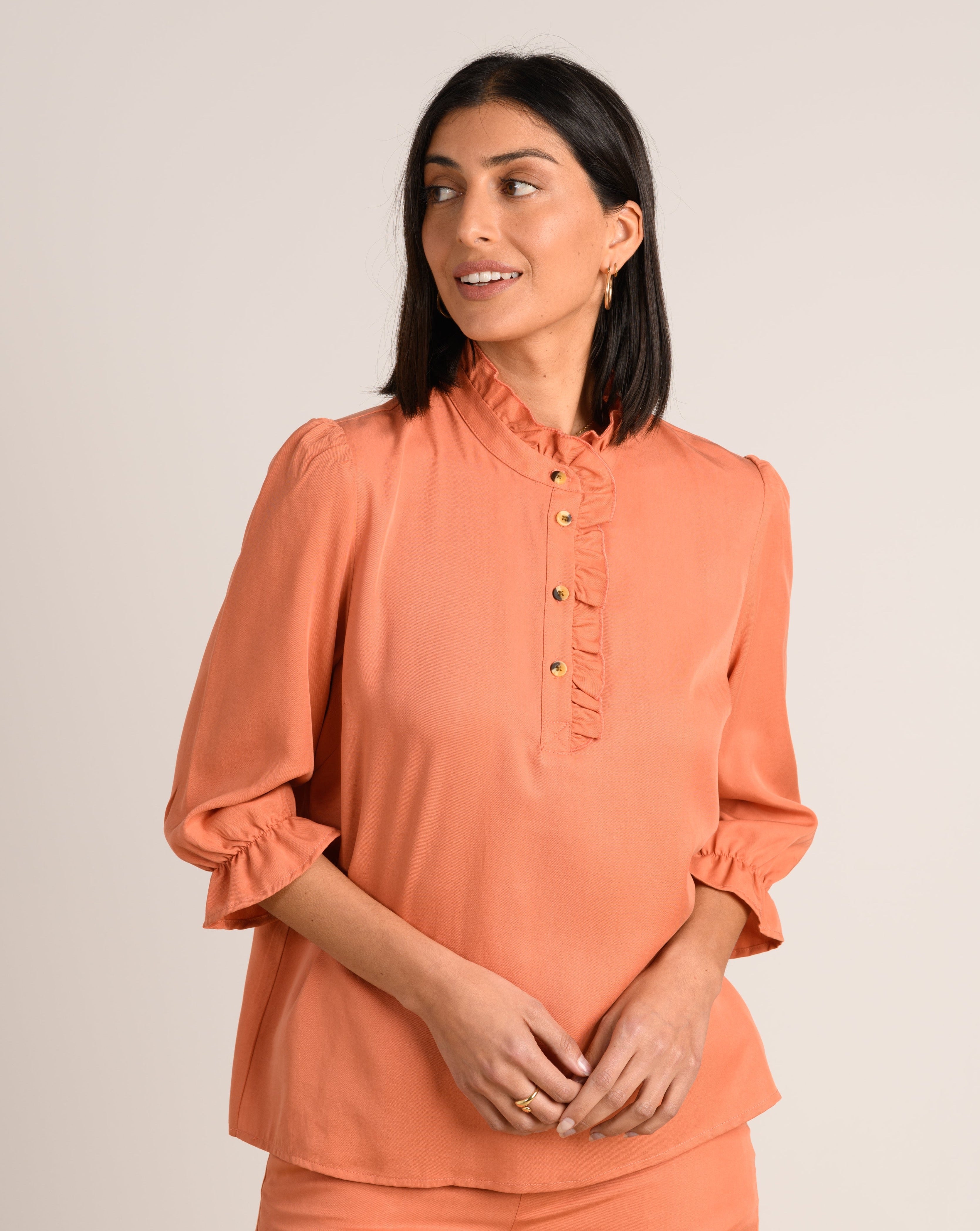 BLUSA ANAIS TENCEL CORAL