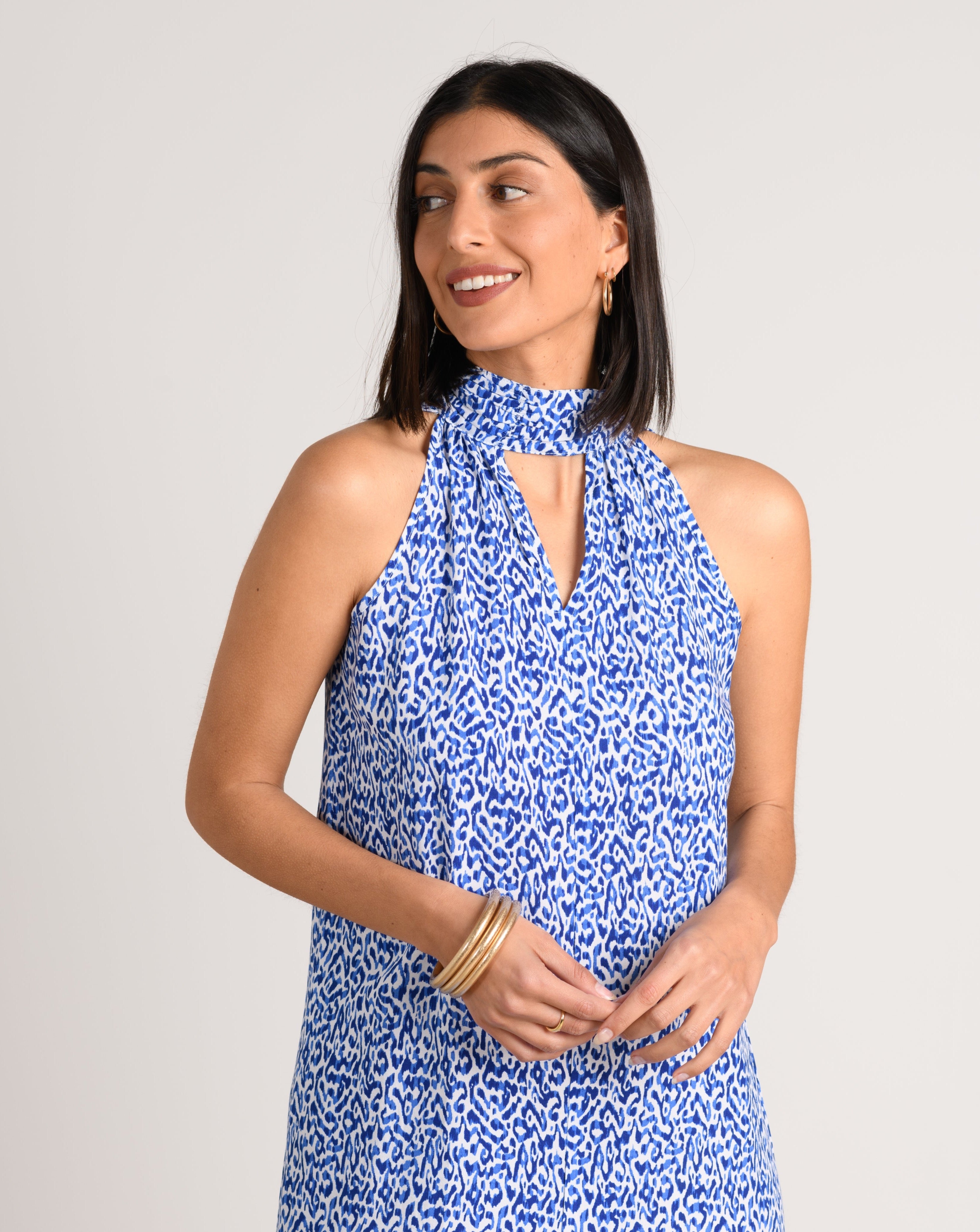 VESTIDO CALA HALTER AZUL