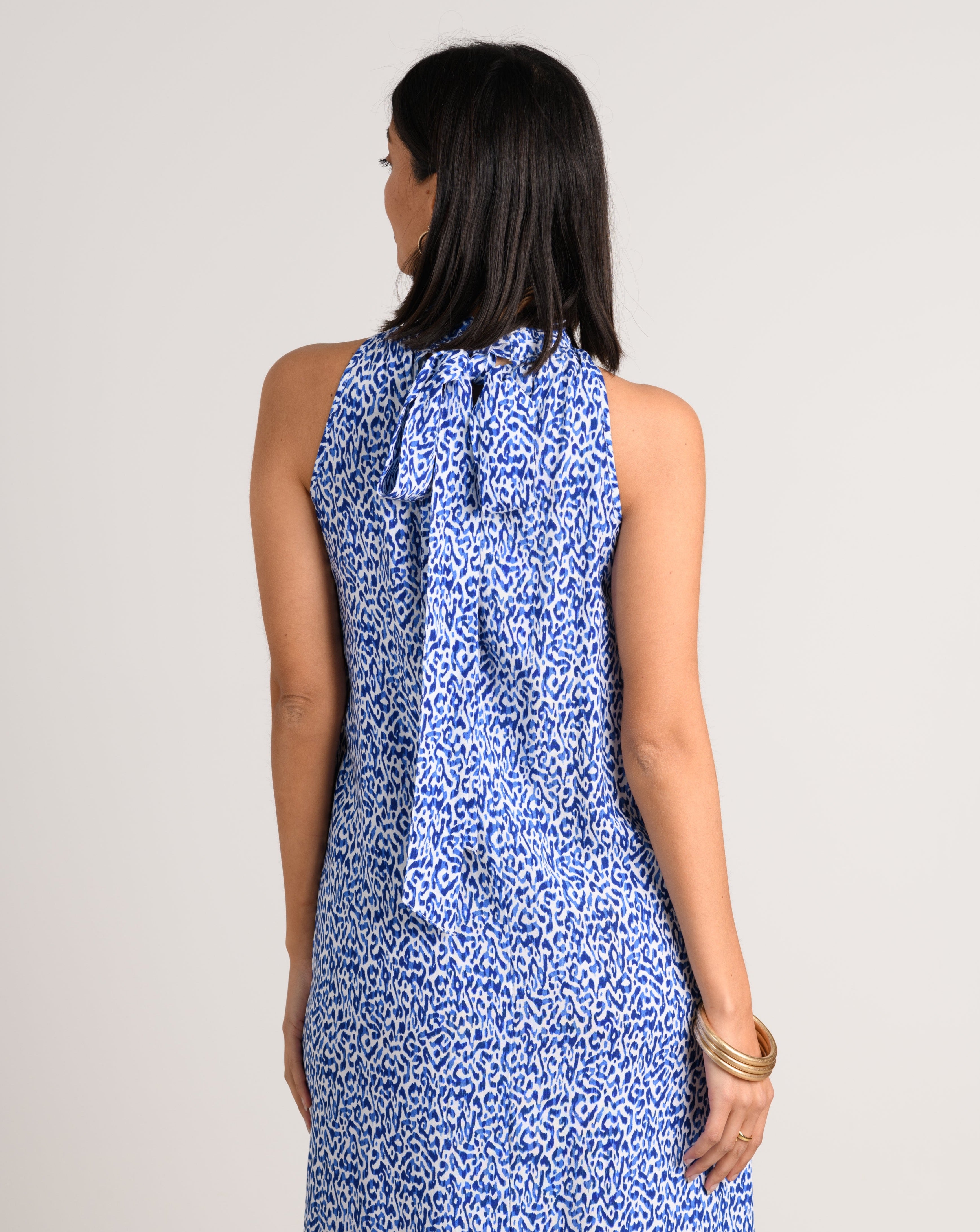 VESTIDO CALA HALTER AZUL