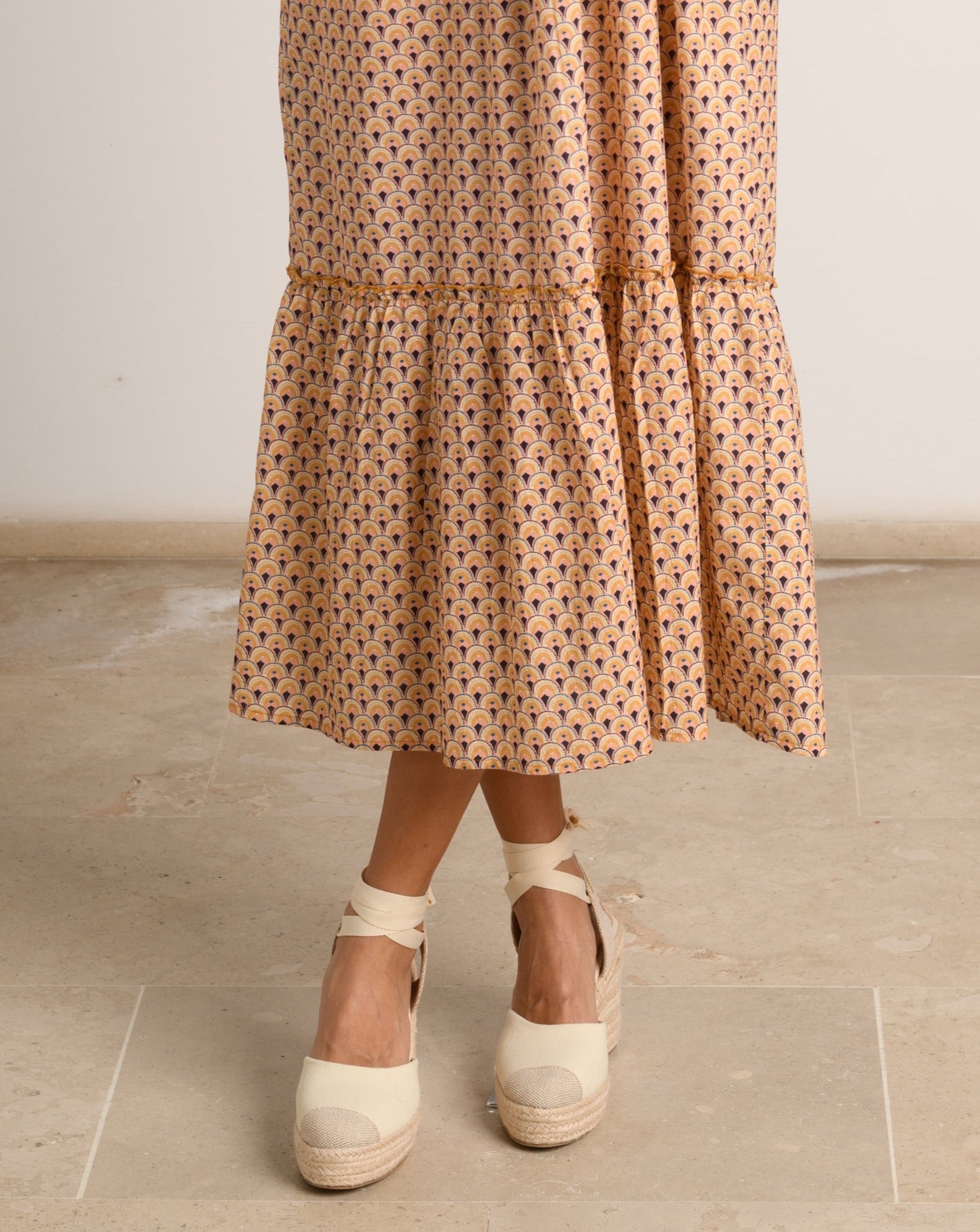 VESTIDO MIDI ALGODÓN MOSAICO