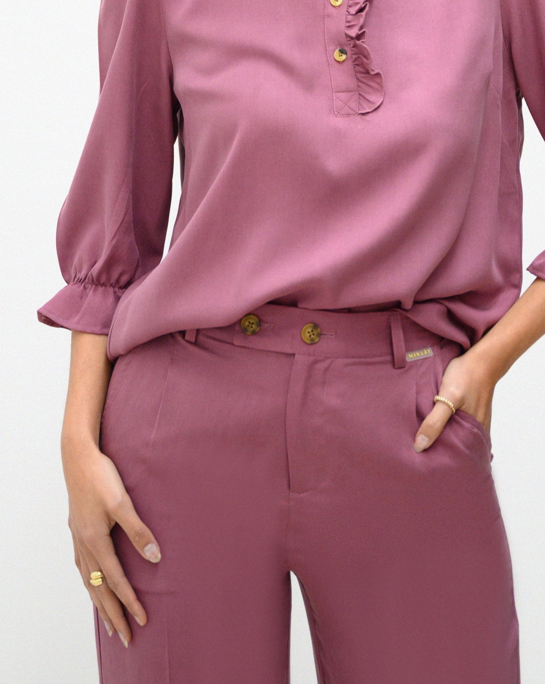 PANTALÓN ANAIS TENCEL BURDEOS