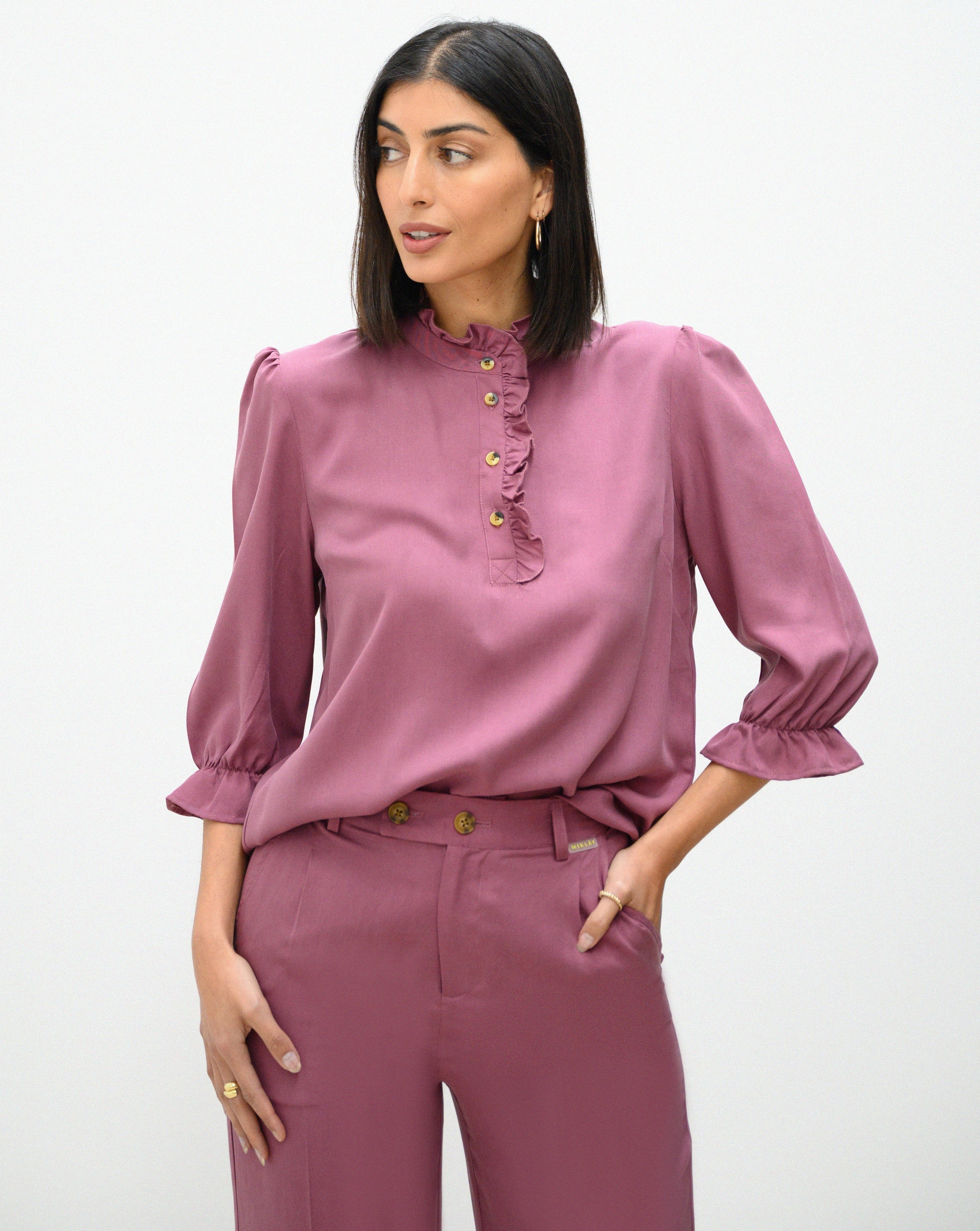 PANTALÓN ANAIS TENCEL BURDEOS
