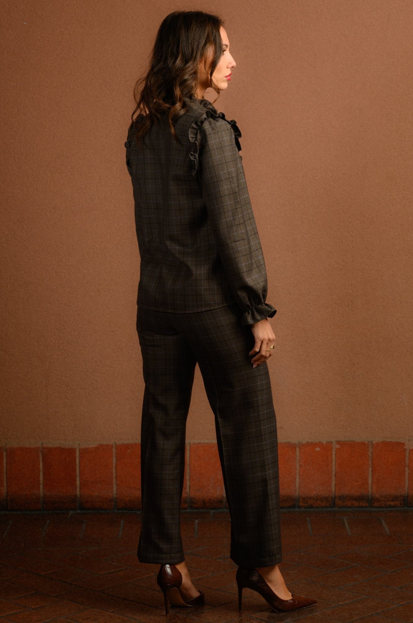 PANTALÓN PLAID MARRÓN