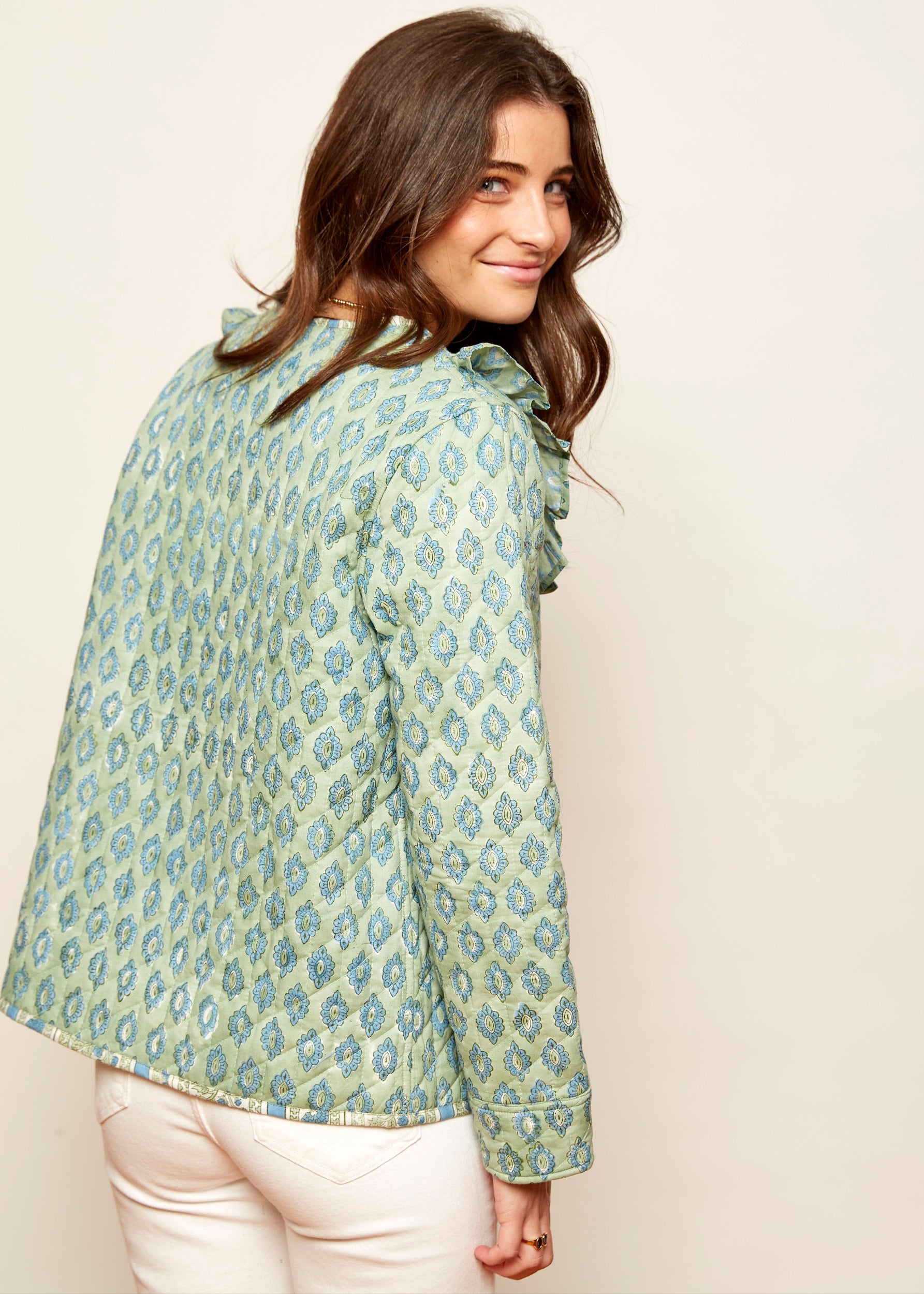 Chaqueta reversible lazadas acolchada