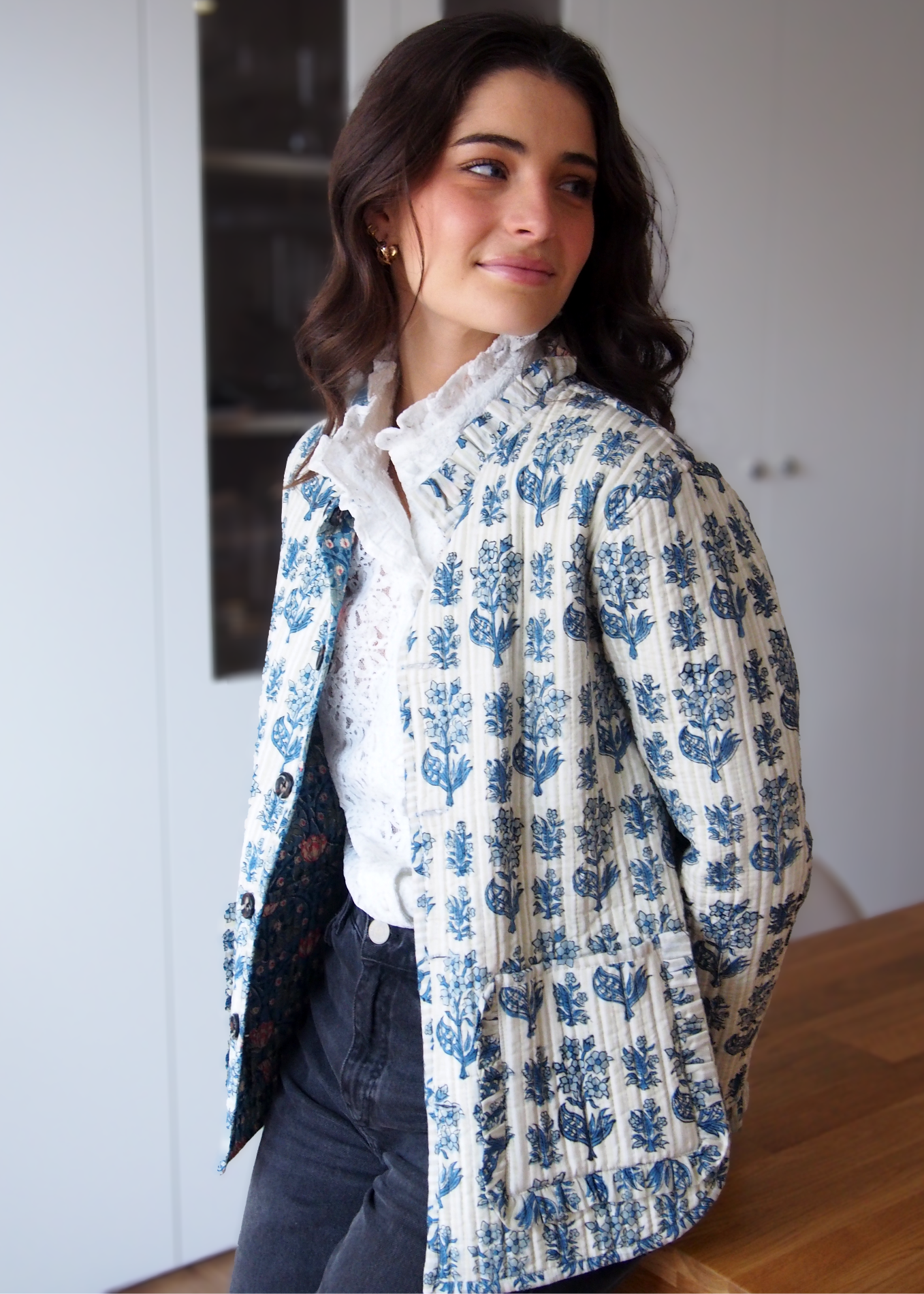 chaqueta acolchada reversible bolsillos