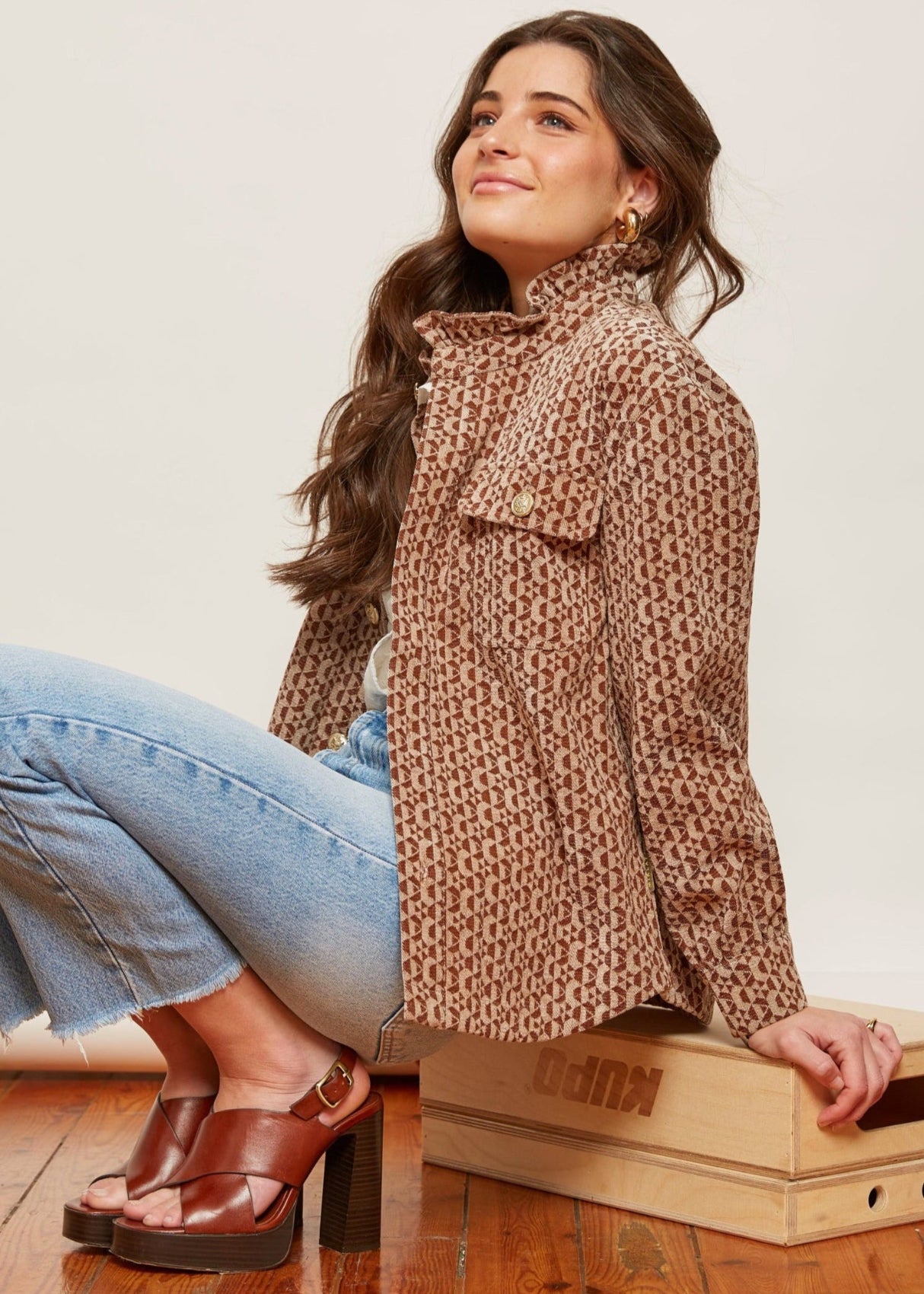 chaqueta étnica algodón jacquard