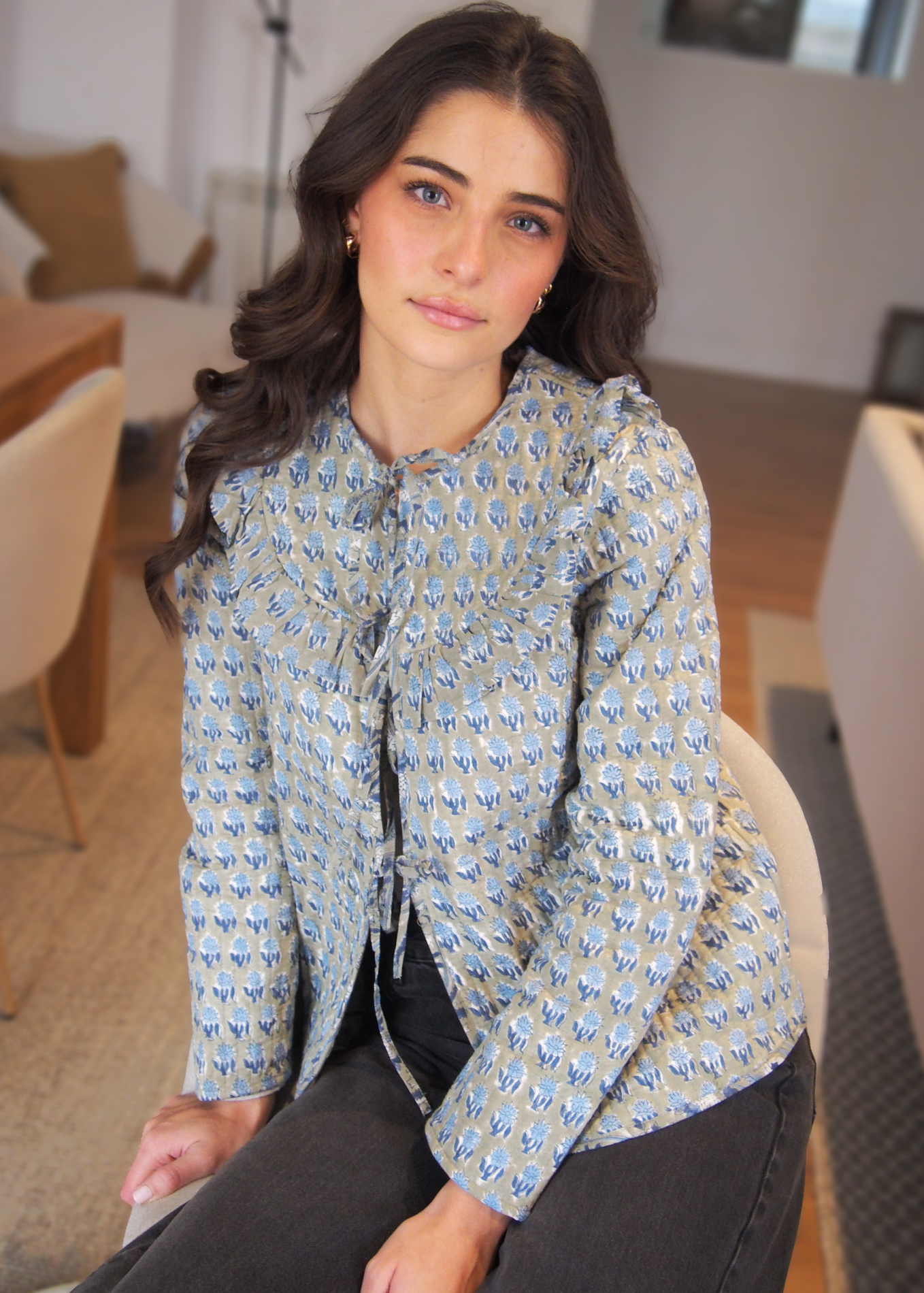 chaqueta kaki cordones reversible