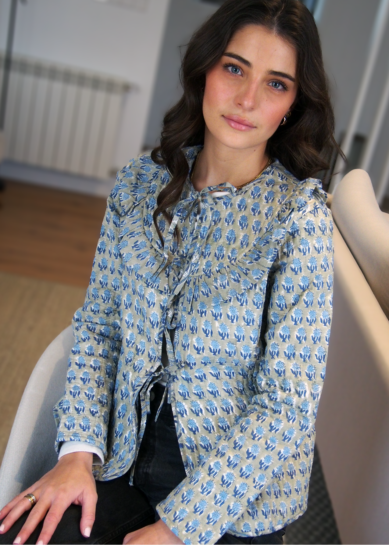 chaqueta reversible acolchada kaki