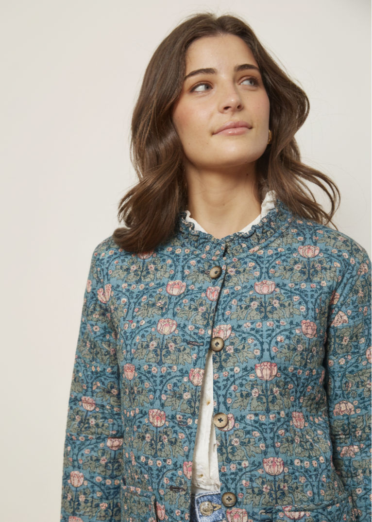 chaqueta reversible floral