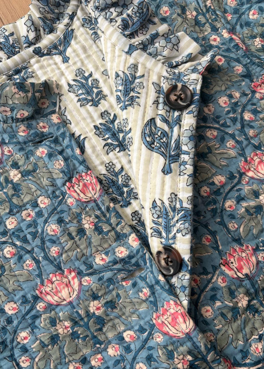 chaqueta reversible flores algodón