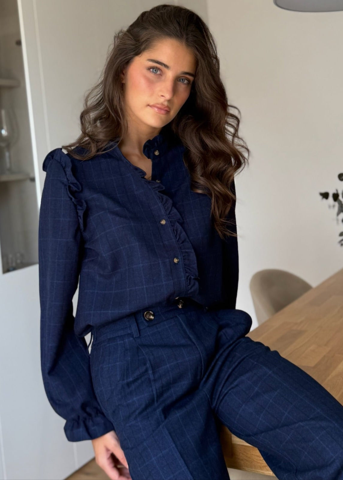 conjunto plaid miklat azul marino