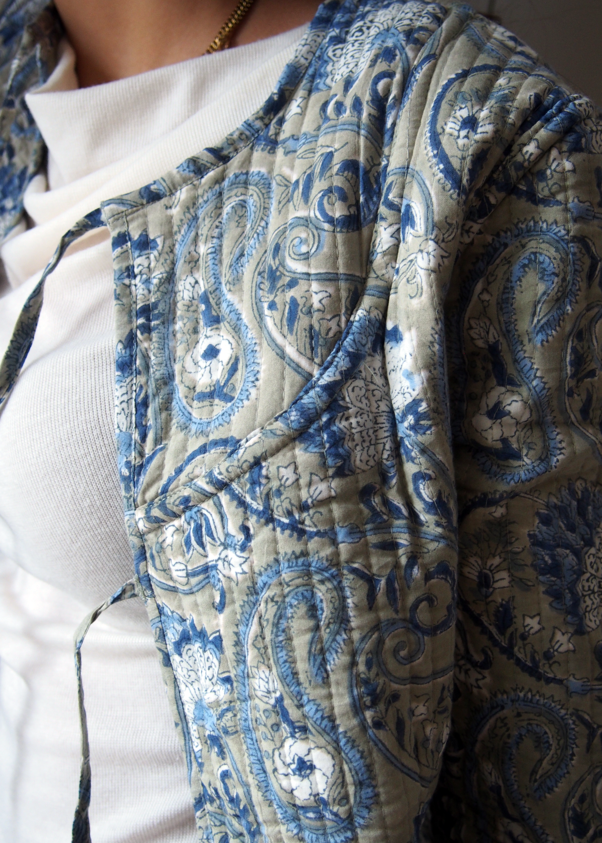 estampado Paisley chaqueta acolchada