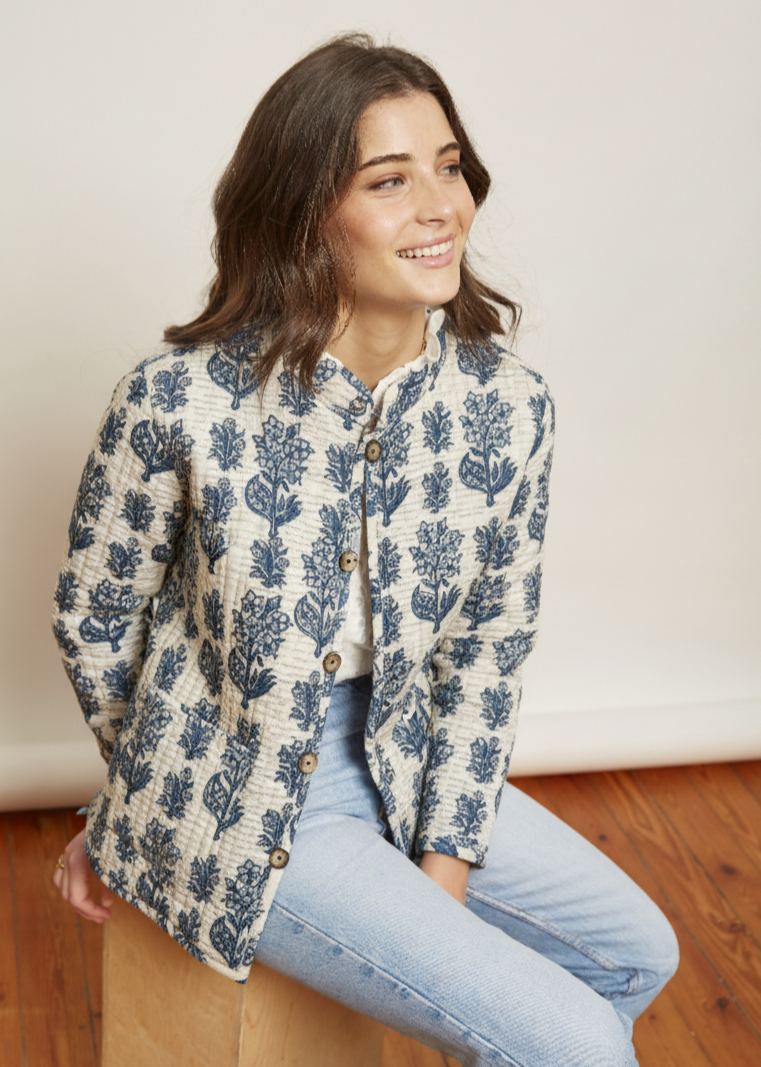 interior chaqueta reversible floral