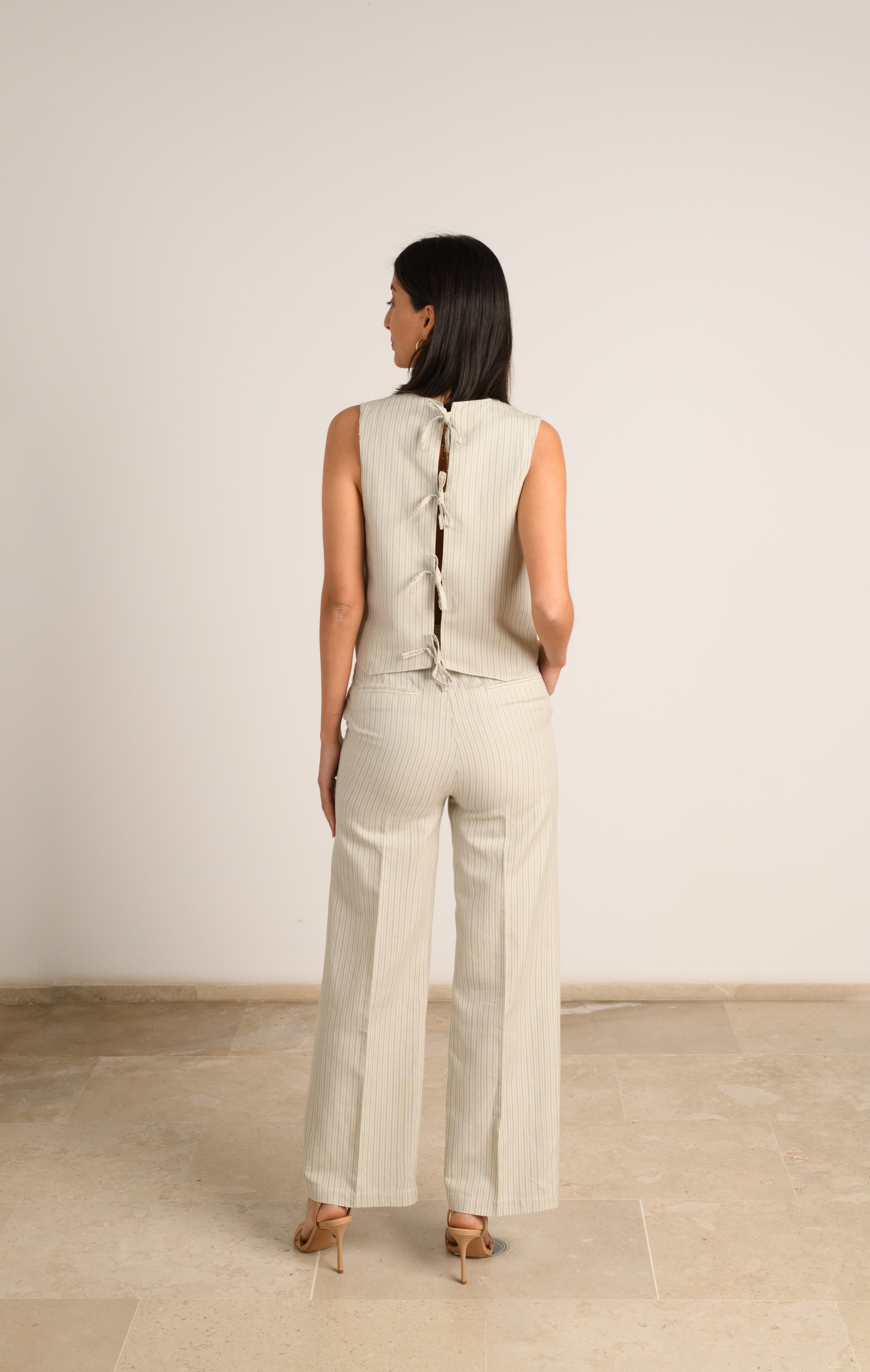 PANTALÓN RECTO LINO RAYAS