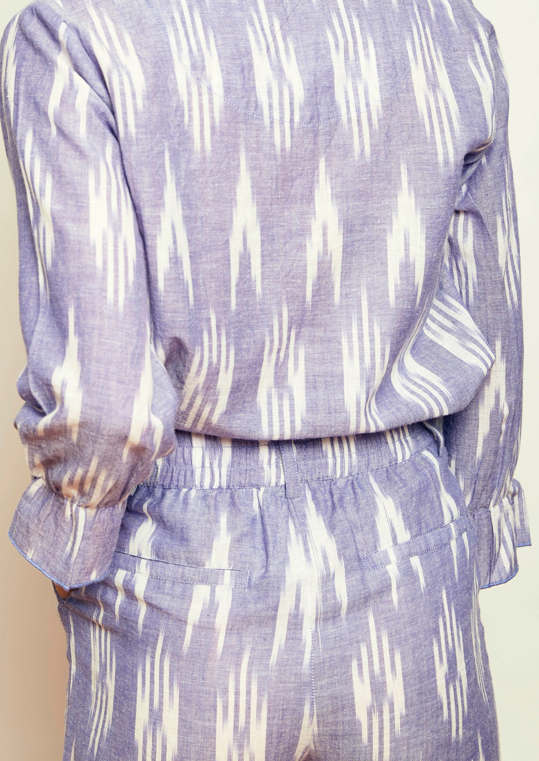 pantalón jacquard azul étnico